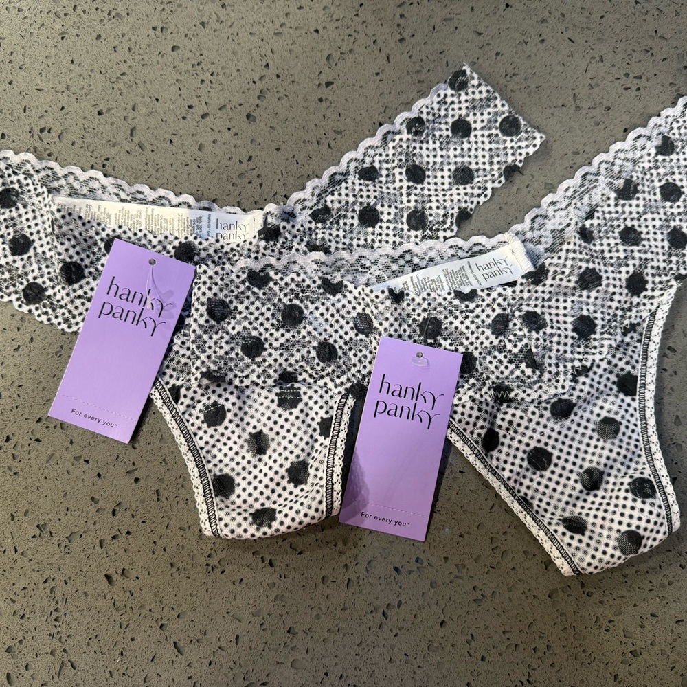 Hanky Panky Black and White Polka Dot Panties - Two Pairs